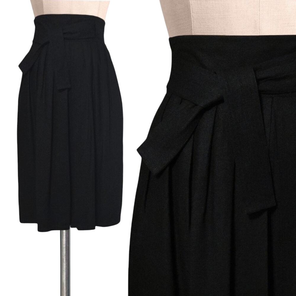 Vintage 70's 80's INTERPRETATIONS  High Waist Textured 100% Silk Noil Skirt 4/6